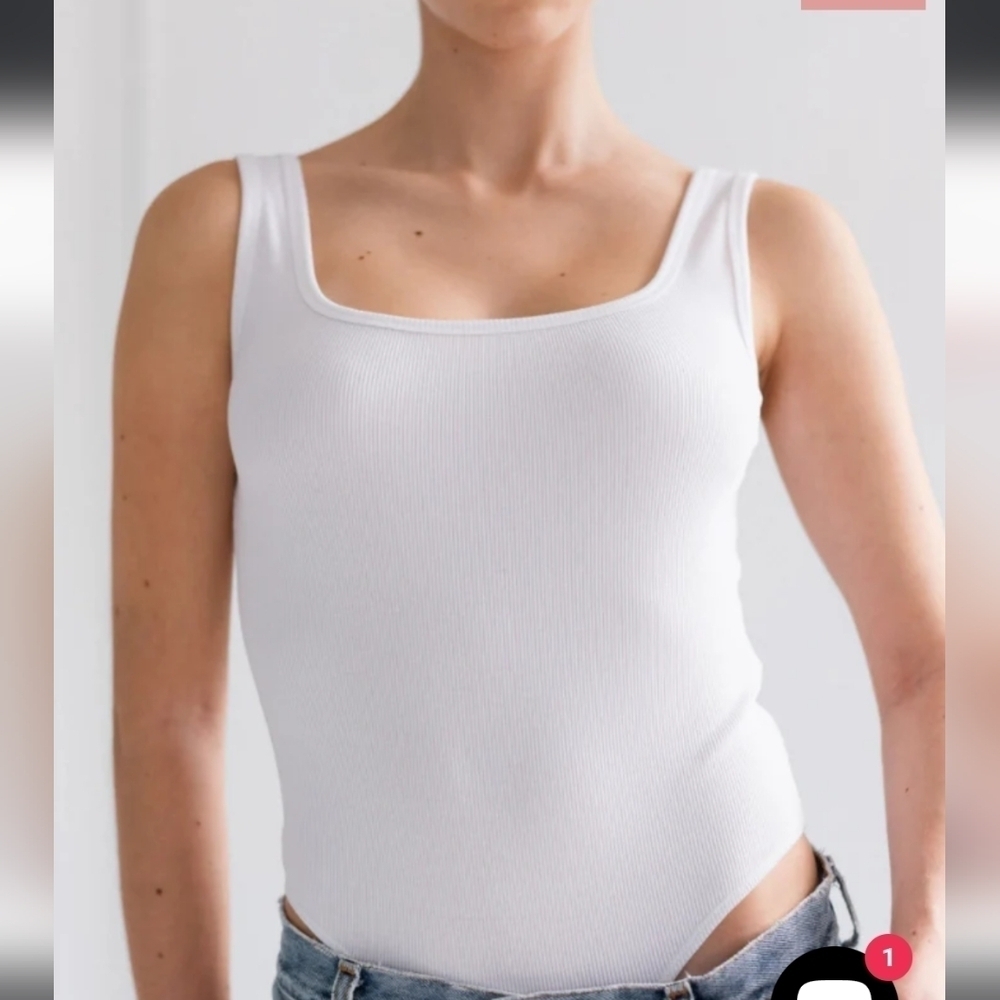Brunette The Label Square Neck Bodysuit Small NWT